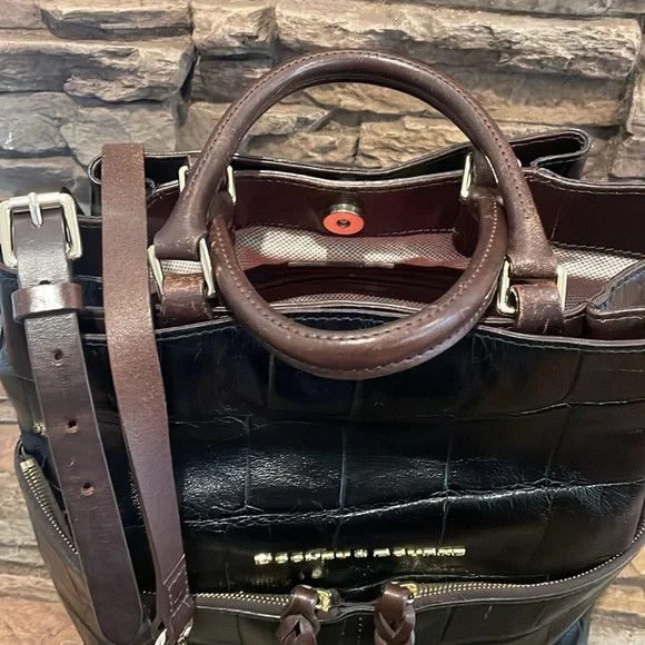 Dooney & Bourke  Embossed Croco Satchel Shopper Shoulder Bag - Picture 10 of 15